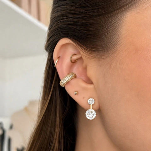 Piercing Fake Cravejado Abaulado.