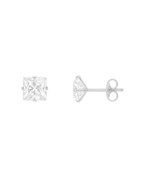 BRINCO ZIRCONIA QUADRADA CRISTAL 6MM - comprar online