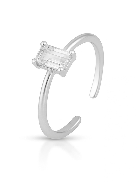 ANEL SOLITÁRIO QUADRADO CRISTAL REGULÁVEL - comprar online