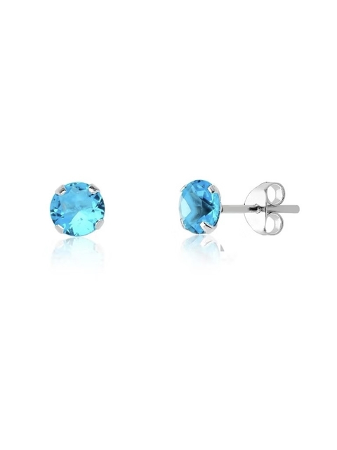 BRINCO PONTO DE LUZ AZUL ZIRCONIA 6MM - comprar online