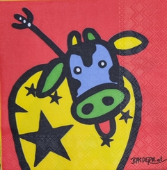 Guardanapo Vaca vermelho/amarelo