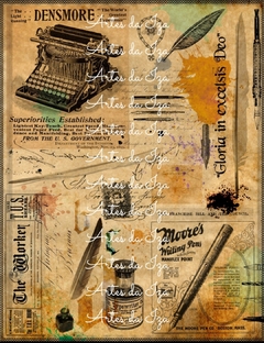 Papel para Scrap A4 - Sir Vintage - Folha 01