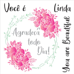 Stencil Opa 30x30 - Agradeça...