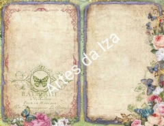 Papel para Scrap A4 - Flores e Borboletas - Folha 02