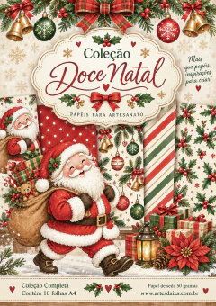 Papel de seda 50gr. Coleção Doce Natal - Coleção Completa