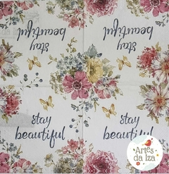 Guardanapo Garden Flower Cream 25x25 (coquetel) - comprar online
