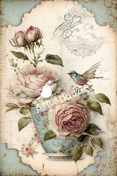 Papel para Decoupage - Coleção Pássaros e Flores - Mod.5