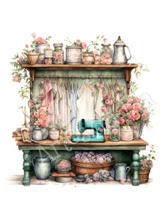 Papel para Decoupage - Coleção Costura - Cabideiro