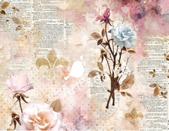 Papel para Scrap A4 - Florista - Folha 09