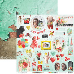 Papel para scrapbooking Coleção Happy - Folha 5