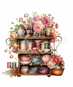 Papel para Decoupage - Coleção Costura - Linhas
