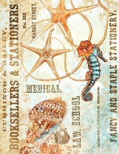 Papel para Scrap A4 - Oceano - Folha 03