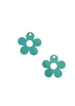 Charm (aplique) em acrílico 2mm - Flor (Verde) - comprar online