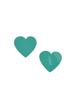 Charm (aplique) em acrílico 2mm - Coração (Verde) - comprar online