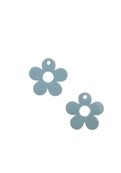 Charm (aplique) em acrílico 2mm - Flor (Azul) - comprar online