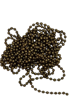 Corrente de bolinhas (aljofre 2,4mm) - Metal - Ouro Velho - comprar online