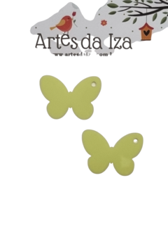 Charm (aplique) em acrílico 2mm - Borboleta (Amarelo) - comprar online