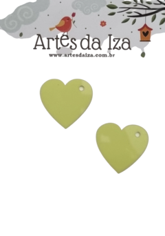 Charm (aplique) em acrílico 2mm - Coração (Amarelo) - comprar online