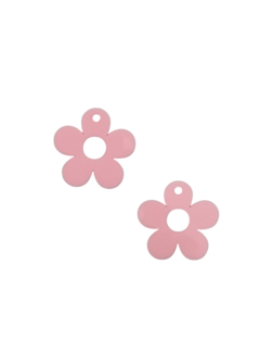 Charm (aplique) em acrílico 2mm - Flor (Rosa) - comprar online