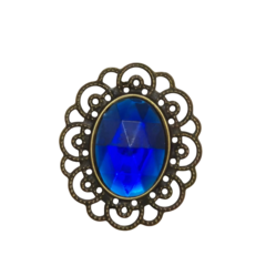 Chaton com tag 13x25mm- Ouro Velho/Azul - comprar online