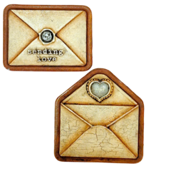 Aplique de Resina Pintado - Envelopes - Coleção Cartas - comprar online