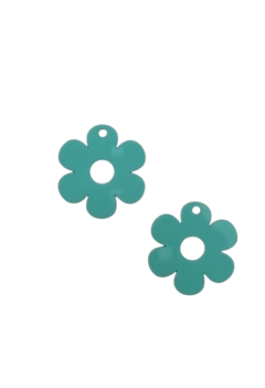 Charm (aplique) em acrílico 2mm - Margarida (Verde) - comprar online