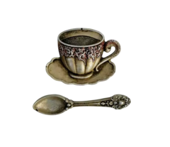Aplique de Resina Pintado - Café - Xícara e colher - comprar online