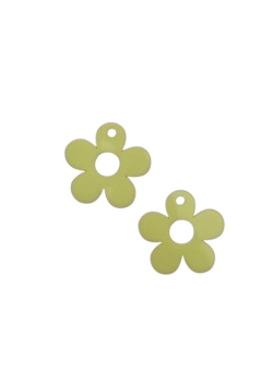 Charm (aplique) em acrílico 2mm - Flor (Amarelo) - comprar online