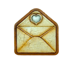Aplique de Resina Pintado - Envelope - Coleção Cartas - comprar online