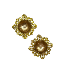 Chaton com tag 10mm- Dourado/Pêssego - comprar online