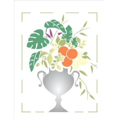 Stencil Opa 32x42 - Vaso Tropical Laranjeira