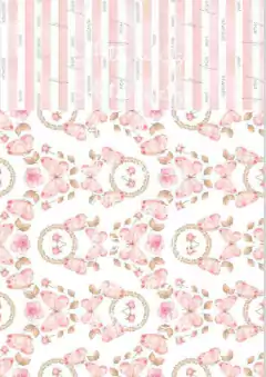 Papel para Scrap A4 - Borboletas e Flores - Folha 1 A