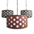 Luminária lustre redondo vintage mdf 35cm c/ lâmpada