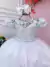Vestido Juvenil Branco Com Brilho Luxo Curto - comprar online