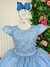 Vestido Infantil Longo Azul Bebê Dama De Honra - comprar online