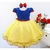Vestido Infantil Temático Branca De Neve Com Saia de Brilho