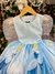 Vestido Infantil Temático Cinderela Azul Luxo - comprar online