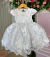 Vestido Infantil Jardim Encantado Branco/Batizado Realeza Luxo