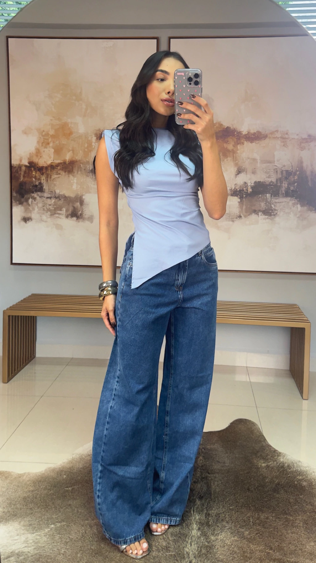 Calça Santiago Jeans médio (escolha um tamanho menor que o seu)