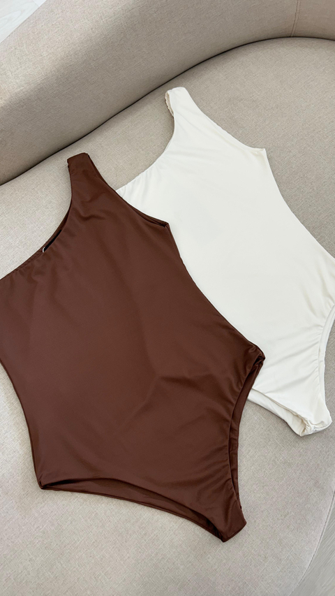 Body um ombro Marrom - comprar online