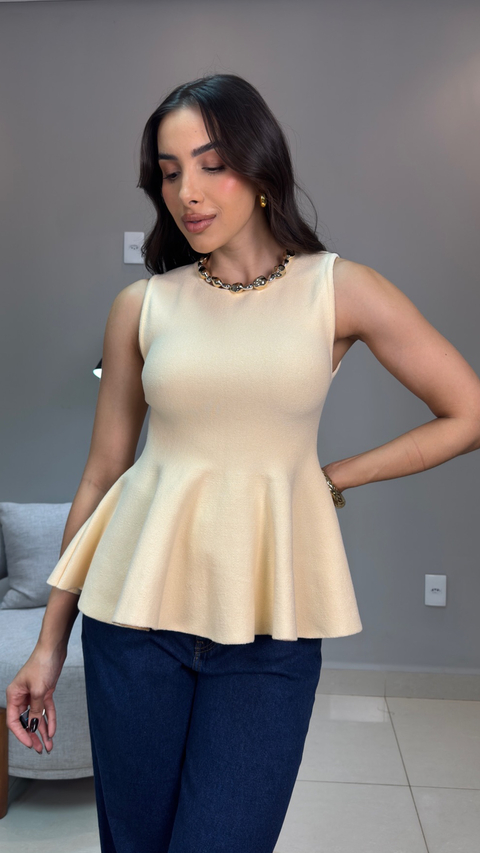 Blusa peplum amarelo manteiga - comprar online