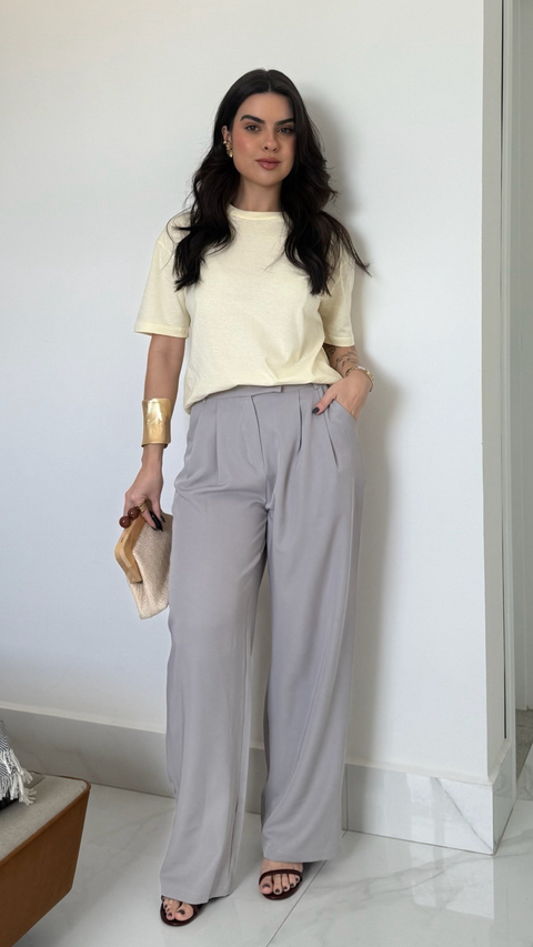 Calça Alfaiataria cinza - comprar online