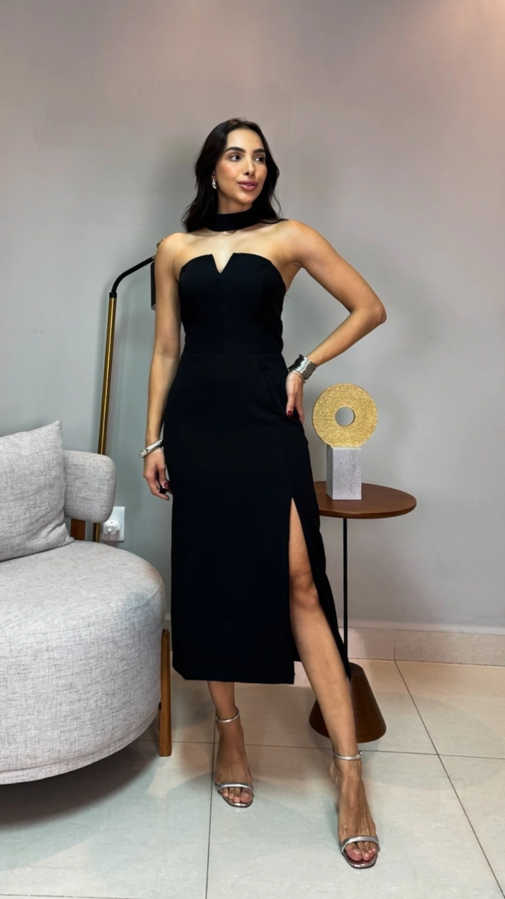 Vestido Bianca Preto (gola chocker removível) - (cópia)