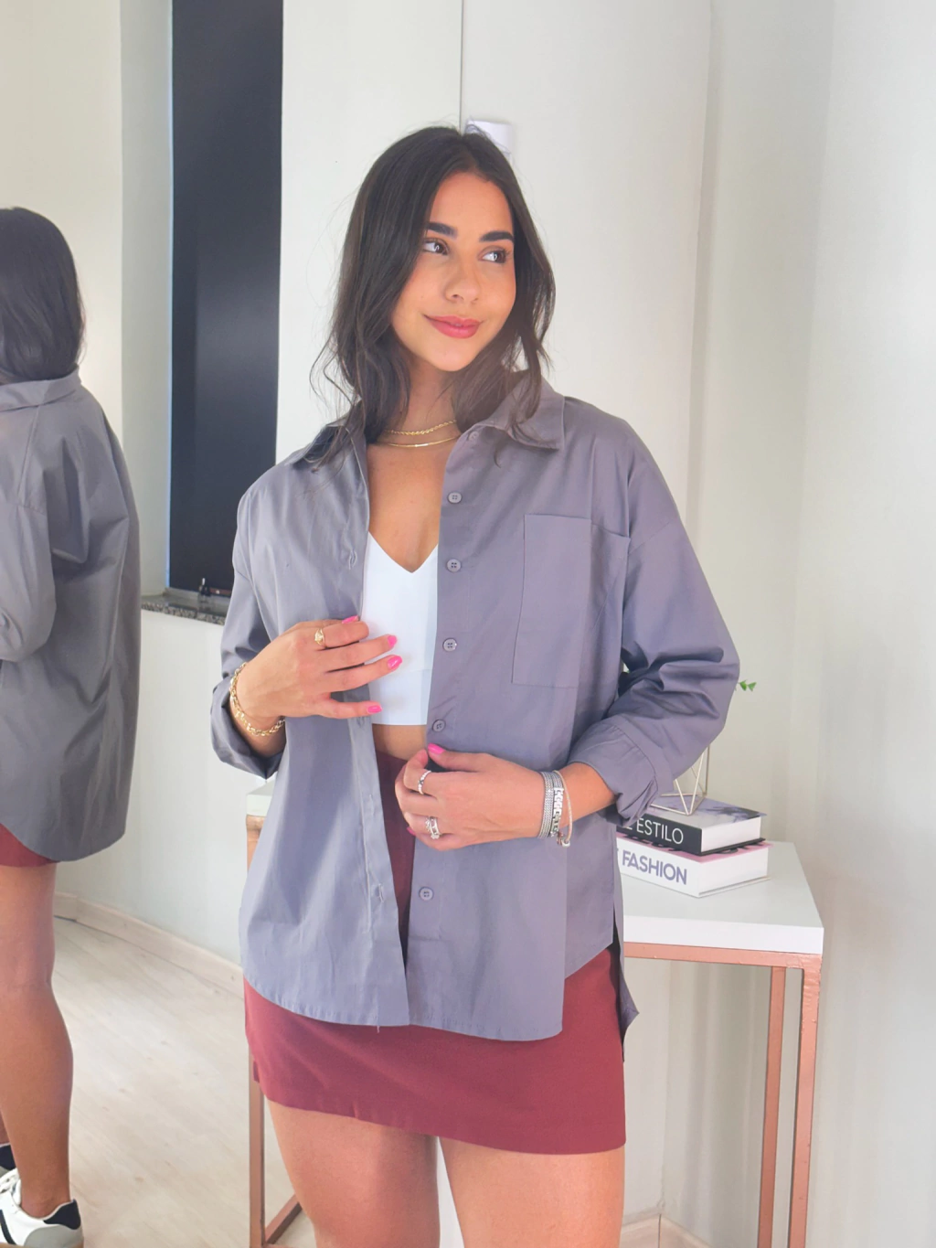 Camisa Florença Chumbo