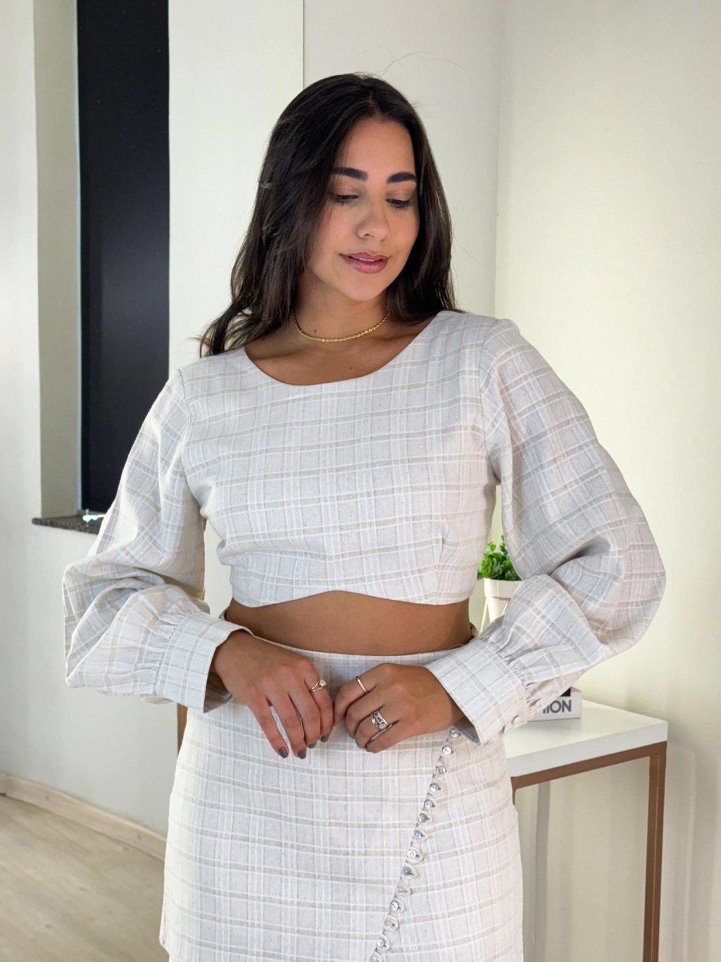 Cropped Alyssa em linho