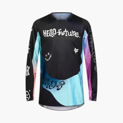JERSEY FOX 180 HELLO FUTURE NEGRO Y TURQUESA - comprar online