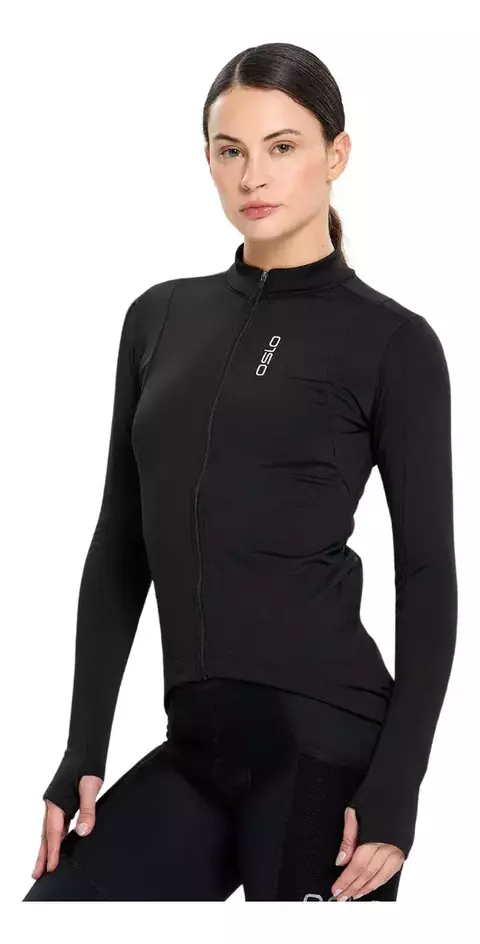 JERSEY MANGA LARGA WOMEN FRIZADO BURMAN NEGRO