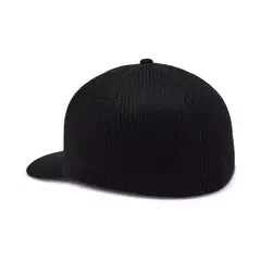 GORRA FOX FOXHEAD FLEXFIT HAT NEGRA LOGO NEGRO CON BORDE BLANCO - comprar online