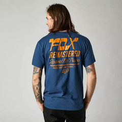 REMERA REMASTERED SS TEE AZUL MC LOGO NARANJA FOX RACING - comprar online