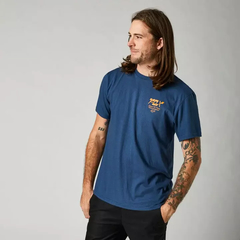REMERA REMASTERED SS TEE AZUL MC LOGO NARANJA FOX RACING en internet